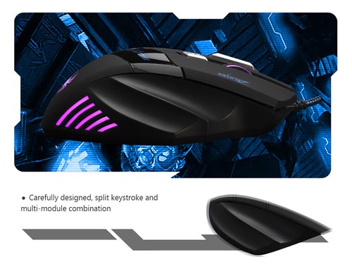 Mouse para juegos ZELOTES 7200 DPI retroiluminación óptica LED 7 botones para jugador profesional B2G3 - Imagen 7 de 12