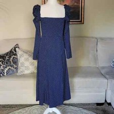 Shein Shirred Split Thigh Sguare Neck Dress