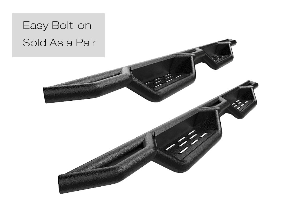 Tyger - - 5inch Oval Bent Black Side Step Nerf Bars 2pcs Compatible With 2015-2025 Colorado/Canyon Crew Cab