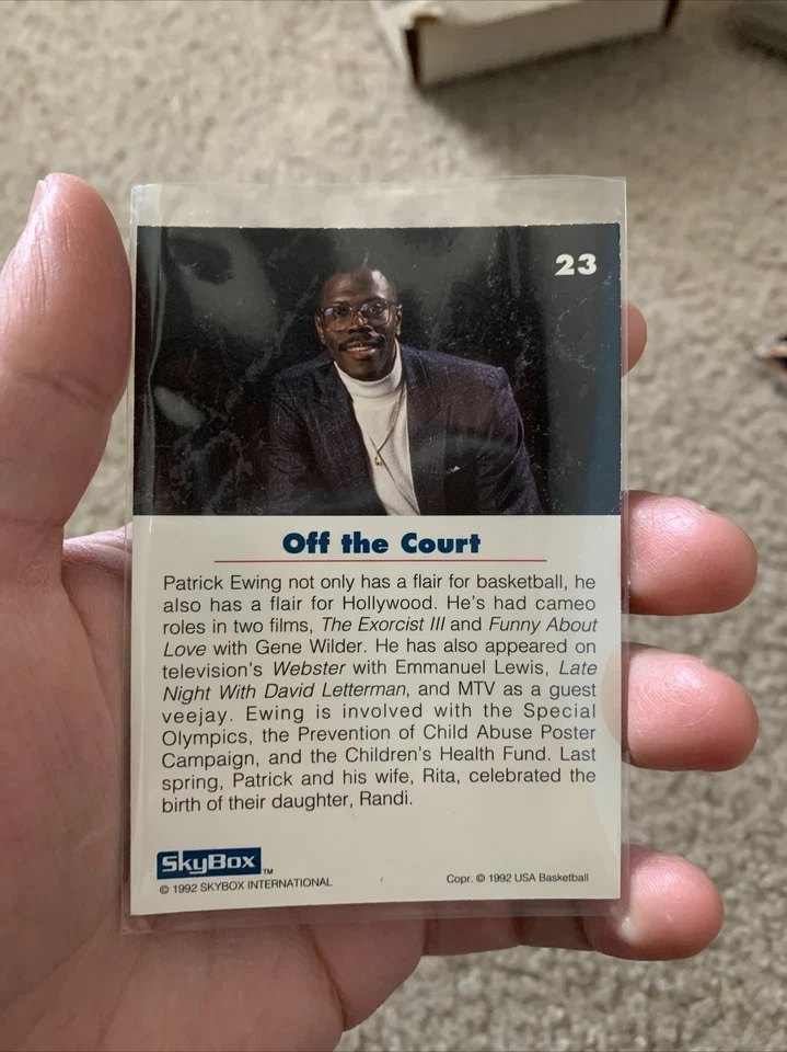 1992 Skybox USA Patrick Ewing Dream Team #23 Off The Court - Knicks, Team USA - Image 2 of 2