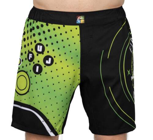 Fuji MMA BJJ Mens No Gi Gamer Series Grappling Competition Fight Shorts - Green - Picture 1 of 9