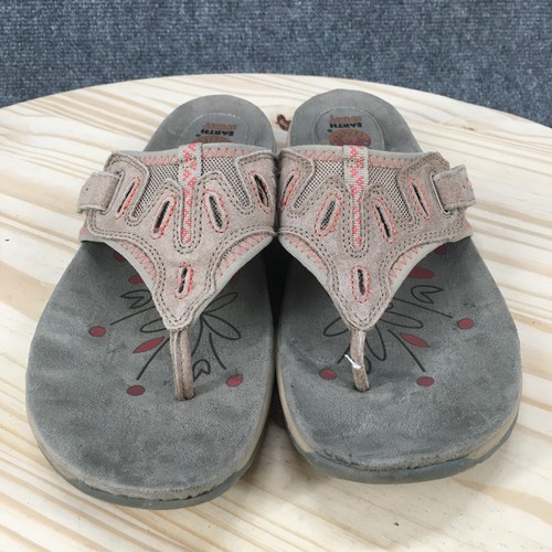Earth Spirit Sandals Womens 11 Gelron 2000 Slip On Thong Flats Brown Leather - Picture 7 of 17