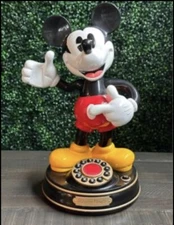 90's Vintage Mickey Mouse Animated Talking Telephone Disney TeleMania, For Parts