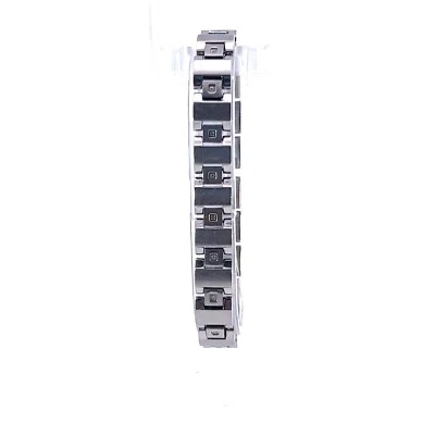 Bracelet En Acier Inoxydable Pour Homme 10Mm Avec Diamant 0.10Ctw - Photo 1/4