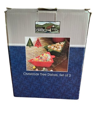 Cobble Creek Christmas Tree Dishes Set of 2 Candy Or Nut Bowl