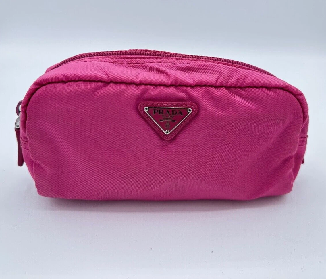 Prada Hot Pink Nylon Zip Pouch