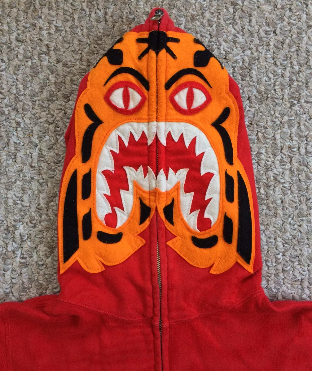 Bape red 2025 tiger hoodie