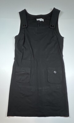 Elliott Lauren Women's Black Button Straps Sleeveless Dress Size 8 Stretch