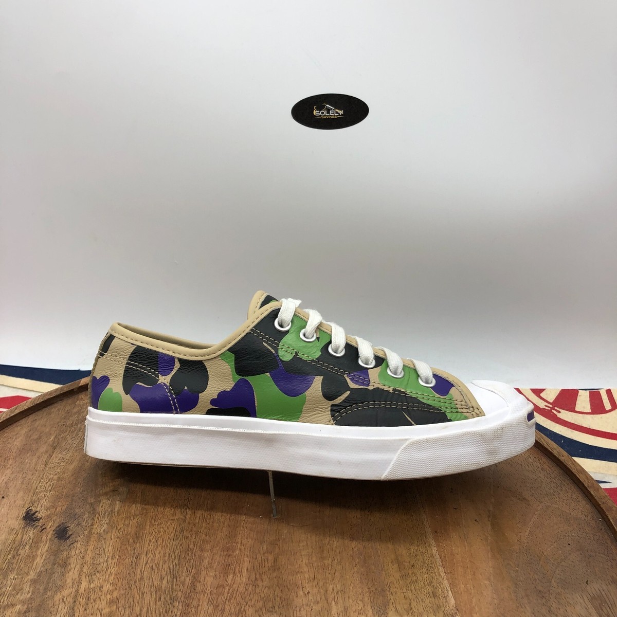 Converse Womens Jack Purcell Ox Low Leather Black/Ginger Camo Size