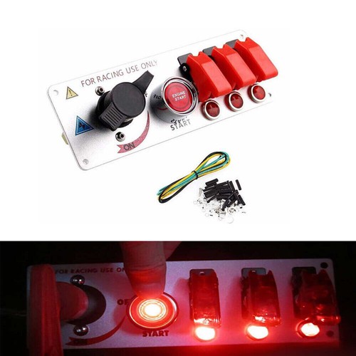 12V Auto LED Toggle Ignition Switch Panel Racing Car Engine Start Push Set - Picture 6 of 8