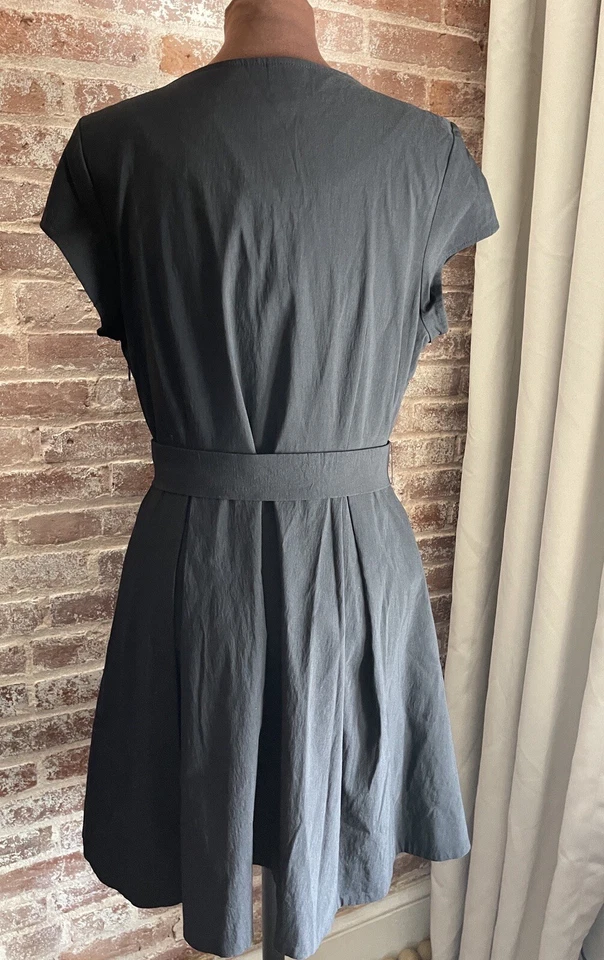 Vestido Isaac Mizrahi Edición Limitada Negro Cinturón Línea A Cuentas Escote Talla 16 Foto 3 de 4