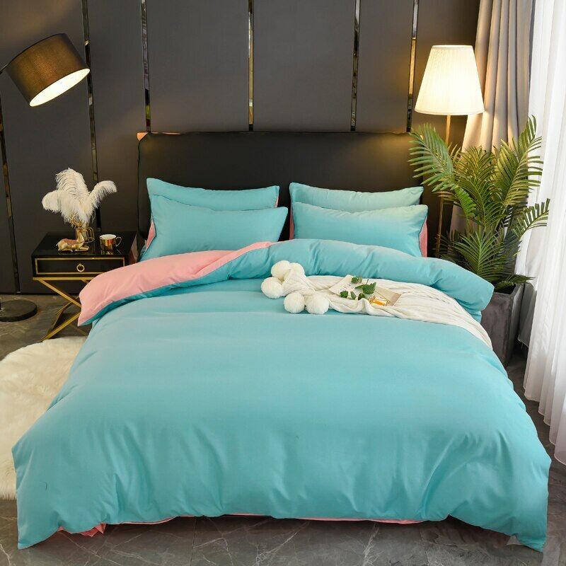 Polyester Fiber High Quality Pure Color Reactive Dyed Double-sided Quilt Cover Super promocyjna cena tanio