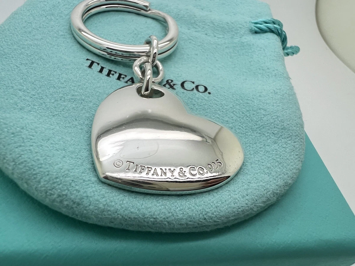 Tiffany & Co Sterling Silver Double Heart Hearts Keychain Keyring