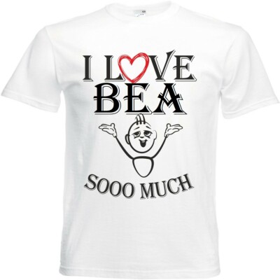 T-Shirt I Love Bea für Damen Herren und Kinder ... in der Farbe Weiss