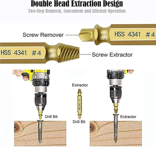 Juego de Extractor de Tornillos Despojado Daño Roto Perno Removedor Broca Kit de Herramientas de Mano - Imagen 11 de 11