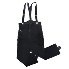 Vtg Edelweiss Skiwear Wool Blend Black Bibs Ski Snow Mens 70's Ankle Strap