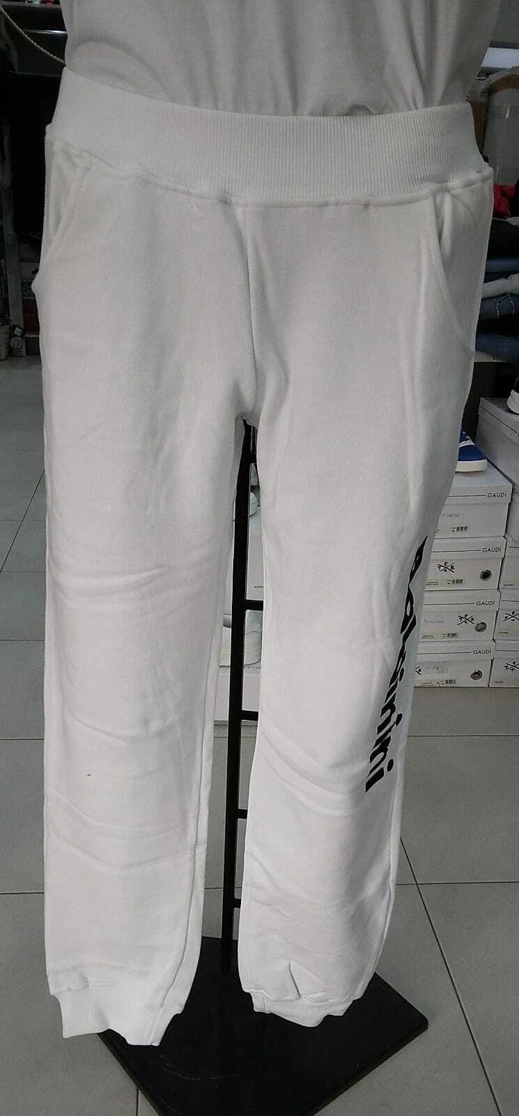 BALDININI SWEATPANTS men man white with black logo size L BLD08ALZ - product detail image 1