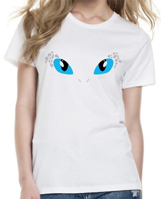 HOW TO TRAIN YOUR DRAGON inspiriertes LIGHT FURY T-Shirt. Damen Schnitt und Kinder  
