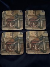 Sottobicchieri a tema Francia - dorso in sughero - set di 4 - nuovi