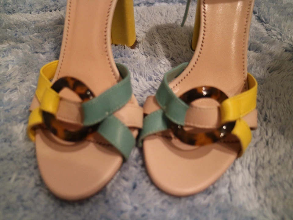 Пятка J Crew Stella цветной блок с черепаховой пряжкой вымытая на солнце розовая размер 5,0 - Изображение 4 из 4