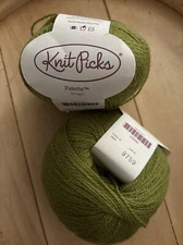 KNIT PICKS Palette 100% Peruvian Wool Yarn Tarragon NEW Lot of 2
