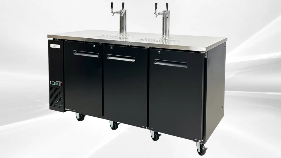 Nuevo barril dispensador de cerveza comercial 72" Kegerator 2 torres 4 grifos NSF Foto 4 de 4