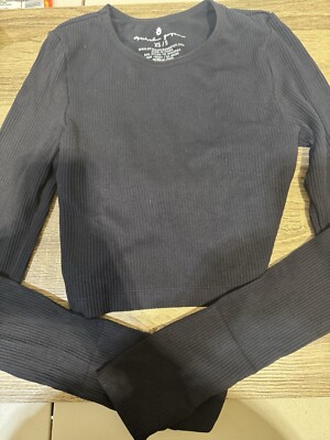 Women s Spiritual Gangster Crop Top Black Yoga Size XS/S RN# 136981 Nice
