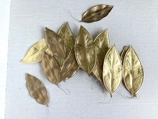 Vintage Gold Colored Foil Leaves Leaf Floral Picks