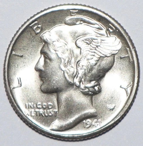 1941 Mercury Dime FSB CHOICE BRILLIANT UNCIRCULATED (X237)