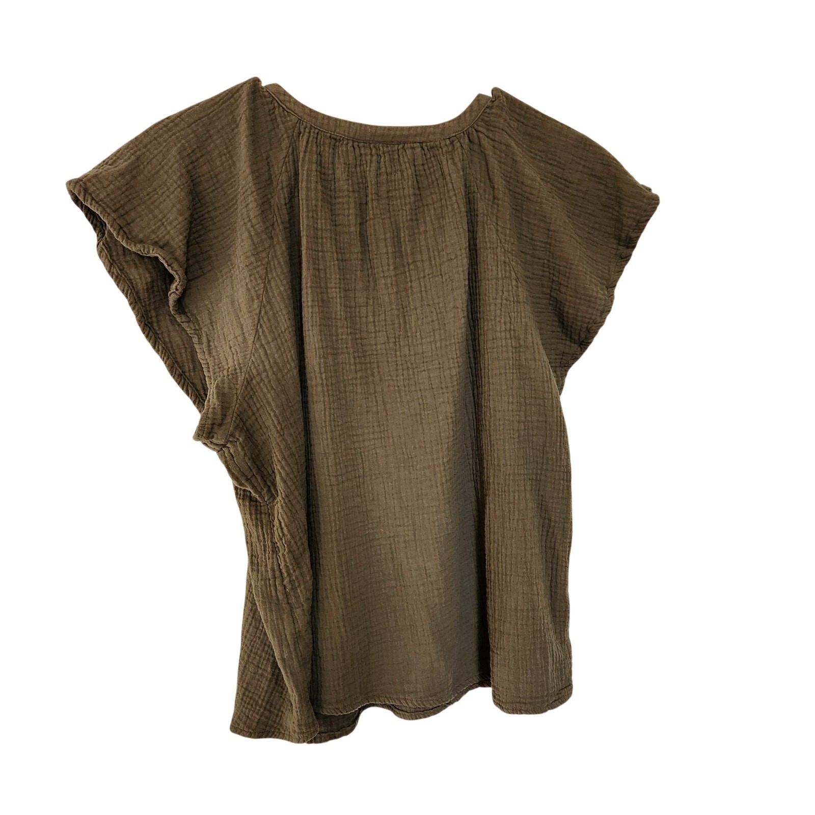 Universal Thread Earthy Green Flutter Sleeve Slub… - image 7