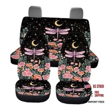 Pattern Car Seat Covers Full Set For Wild Forest Starry Night Flower Dragonfly