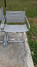(4) COSCO MID CENTURY CHAIRS – TUBULAR CHROME SLING CHAIRS – VINTAGE – 