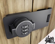 Keyless Combination Lock 3 Digit Cabinet Door Twist Knob Hasp Latch Black