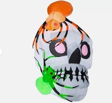 5.5  SPOOKY SKULL W/ SPIDERS SCENE HALLOWEEN ...