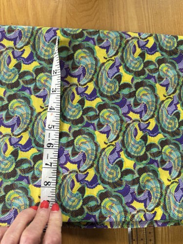 Liberty Paisley Tana Lawn Fabric Remnant 2 m REMNANT Patchwork Craft Yellow Purp - Picture 3 of 4