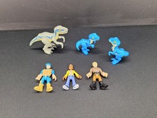 Imaginext Jurassic World Lot Darious Blue Velociraptor x3 Raptor Hunter Mummy