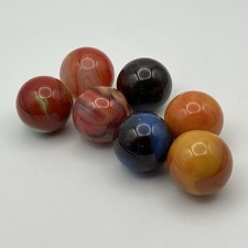 7 - Vintage Glass Marbles / Assorted Mix Cadmium / Shooters / Glows / No 22