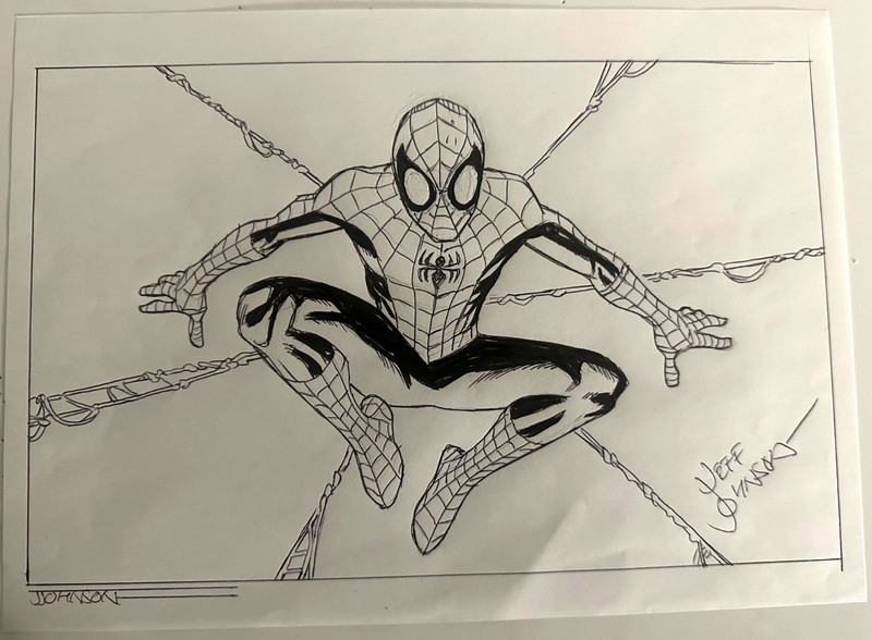 Spider-Man Original Art - Pen and Ink by Jeff Johnson - Signed!