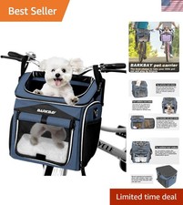Dog Bike Basket Carrier, Expandable Foldable Soft-Sided Dog Carrier, 2 Open D...