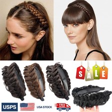 Wide Messy Braided Headband Synthetic Hair Plaited Headband Beauty Accessory USA
