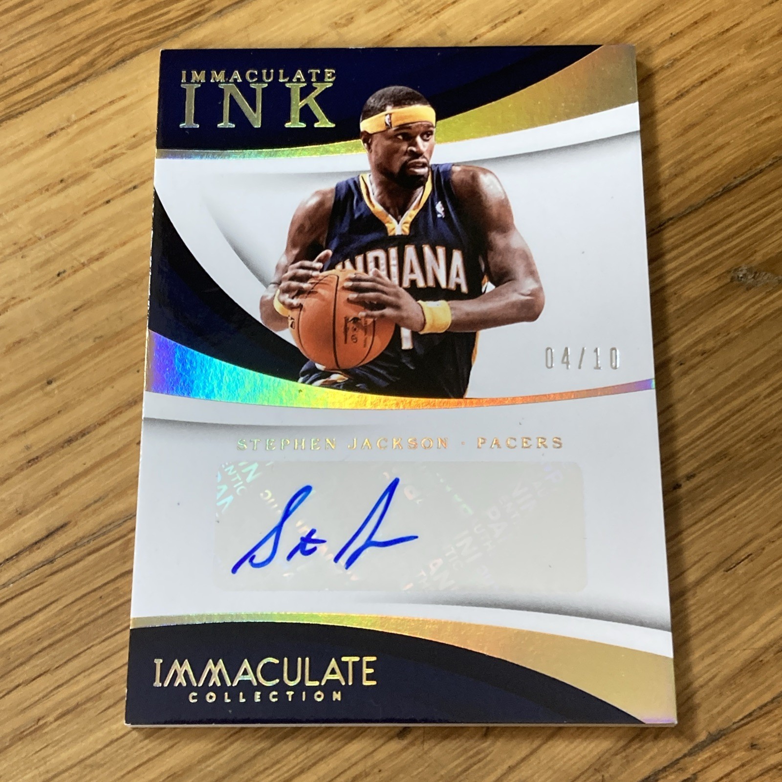 Stephen Jackson 2017-18 Panini Immaculate Collection Gold Ink Auto 4/10 Pacers view 1