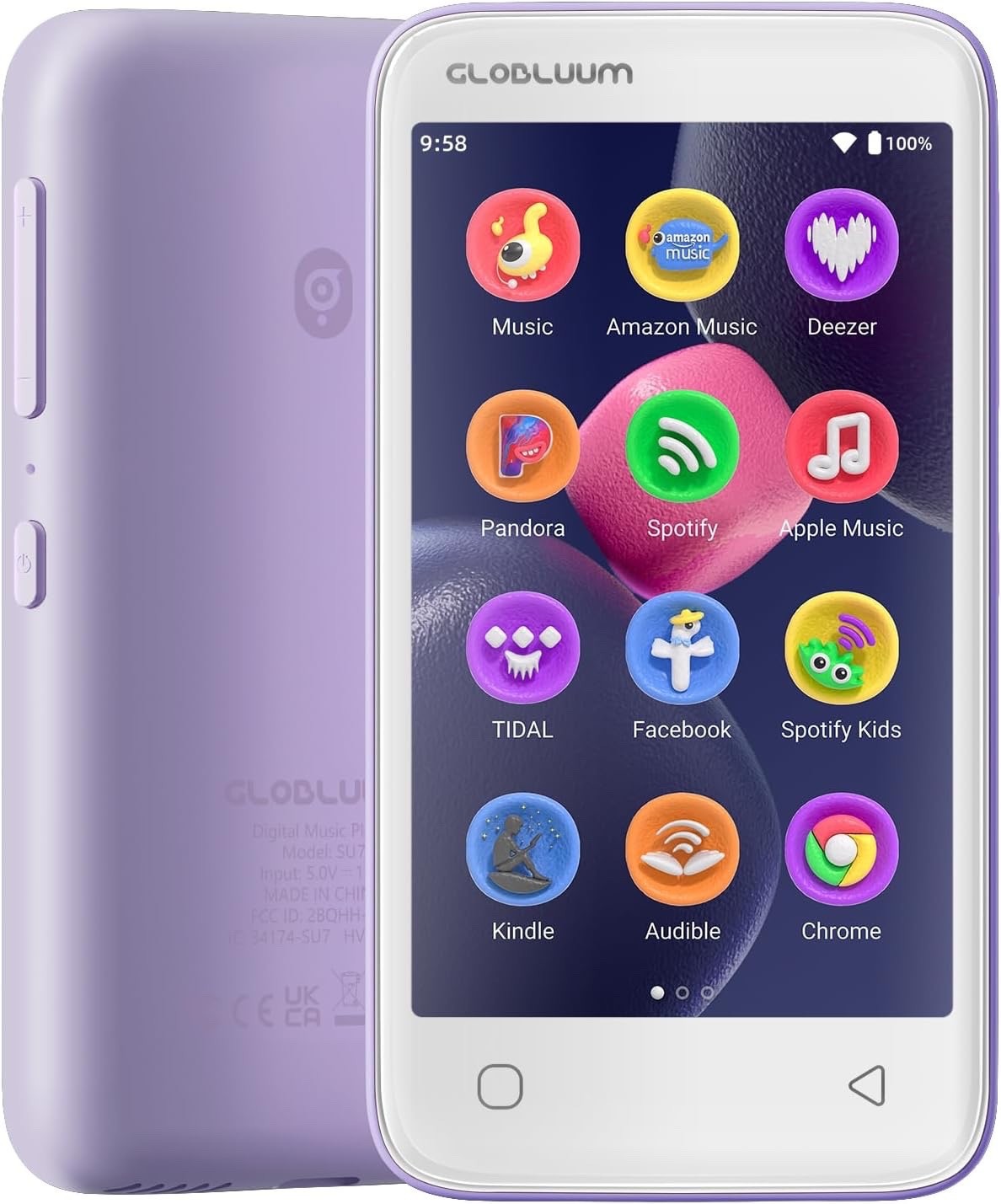 MP3 Player, 96GB Bluetooth 5.0/WiFi, 4" Touchscreen, Support
