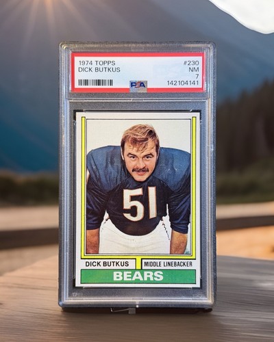 Dick Butkus 1974 Topps #230 PSA 7 NM Bears HOF Vintage Football Card
