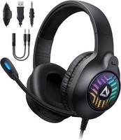 AUKEY RGB Gaming Headset 50mm Drivers Noise Canceling Mic Stereo Surround Sound