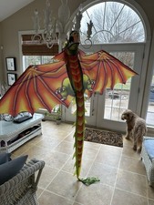 3-D Giant Green Dragon Kite - 96 inch Wingspan Never Flown Decor In Kids Room