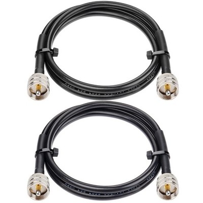 RG8x Jumper Cable 3ft,2 Pack PL259 Jumper CB Coax Cable 50 Ohm,UHF PL259 Male
