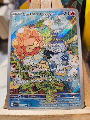 Castform Sunny Form Illustration Rare SV08: Surging Sparks 195/191 NM