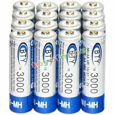 16x AA battery batteries Bulk Nickel Hydride Rechargeable NI-MH 3000mAh 1.2V BTY