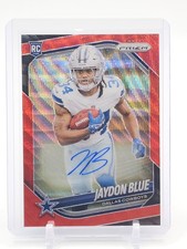 JAYDON BLUE 2025 PRIZM RED WAVE ROOKIE RC AUTO /149 #325 COWBOYS Q0063