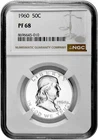 1960 50C Proof Silver Franklin Half Dollar NGC Graded PF 68